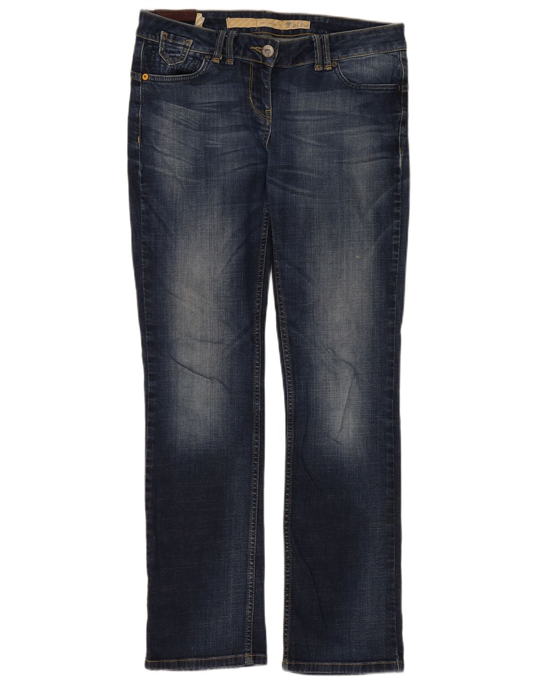 Fat Face Damen Regular Straight Jeans UK 12 Medium W34 L32 Blaue Baumwolle