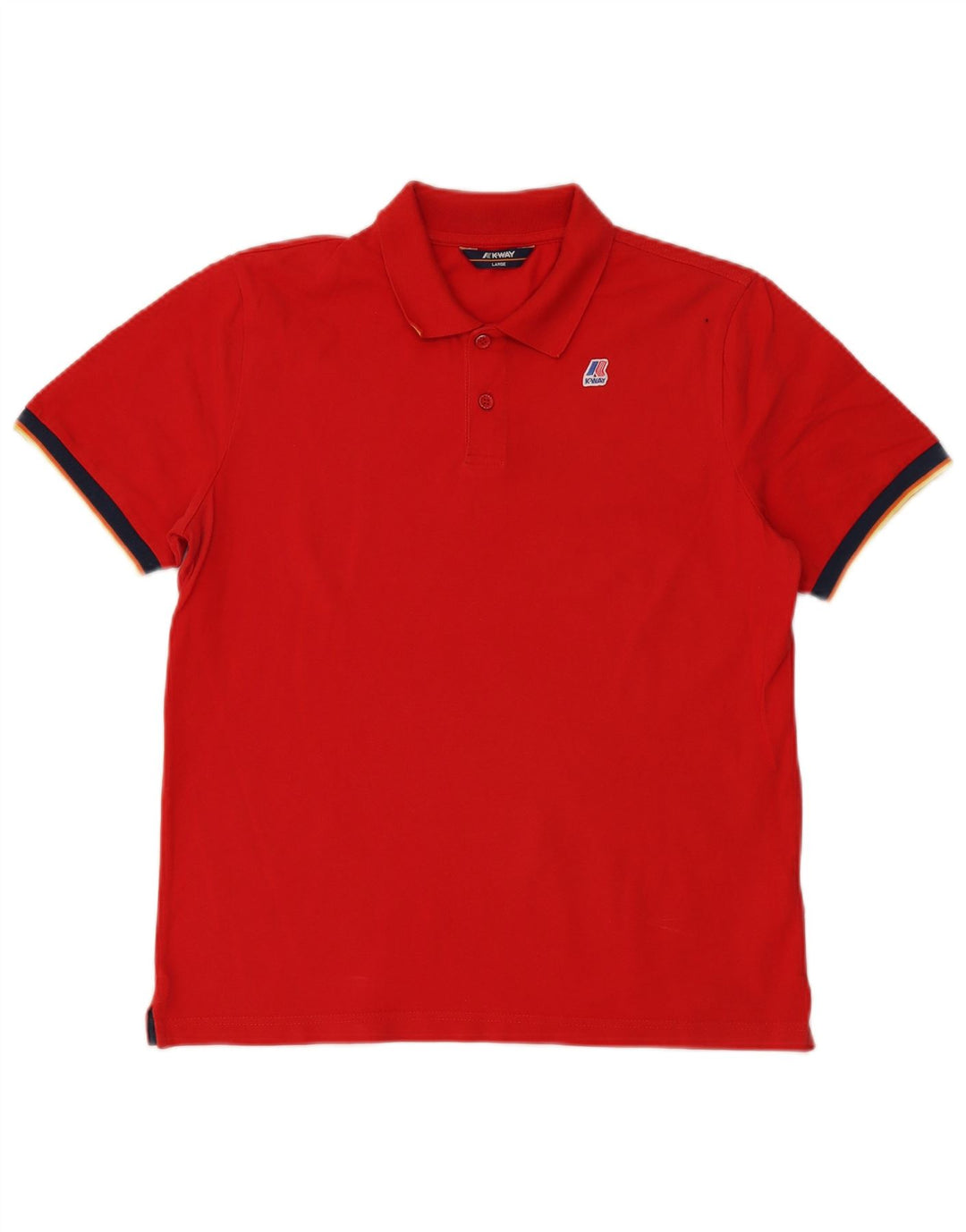 K-Way Herren-Poloshirt, groß, rot, Colourblock-Baumwolle