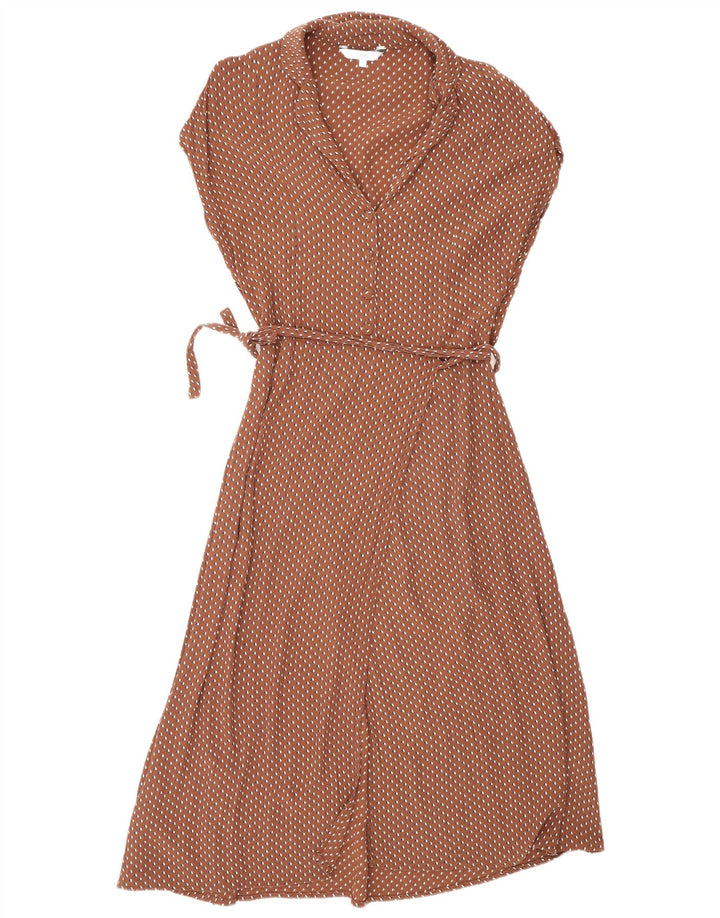 Next Damen Wickel-Maxikleid UK 14 Mittelbraune geometrische Viskose