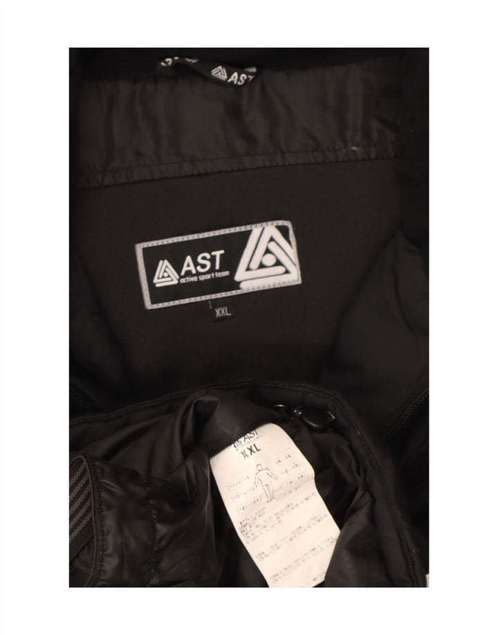 AST Herren-Skijacke mit Kapuze, UK 44 2XL, schwarzes Colourblock-Polyamid