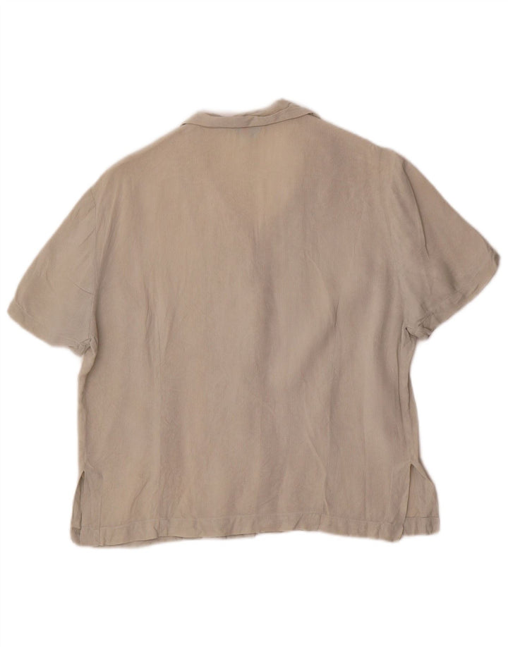 Balloon Damen Kurzarmhemd EU 40 Mittelbeige Seide