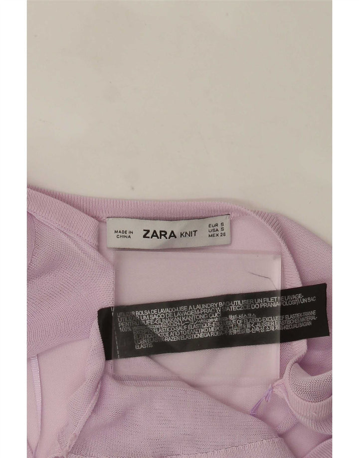 Durchsichtiges Blusenoberteil für Damen von Zara, UK 10, Größe S, rosa Viskose