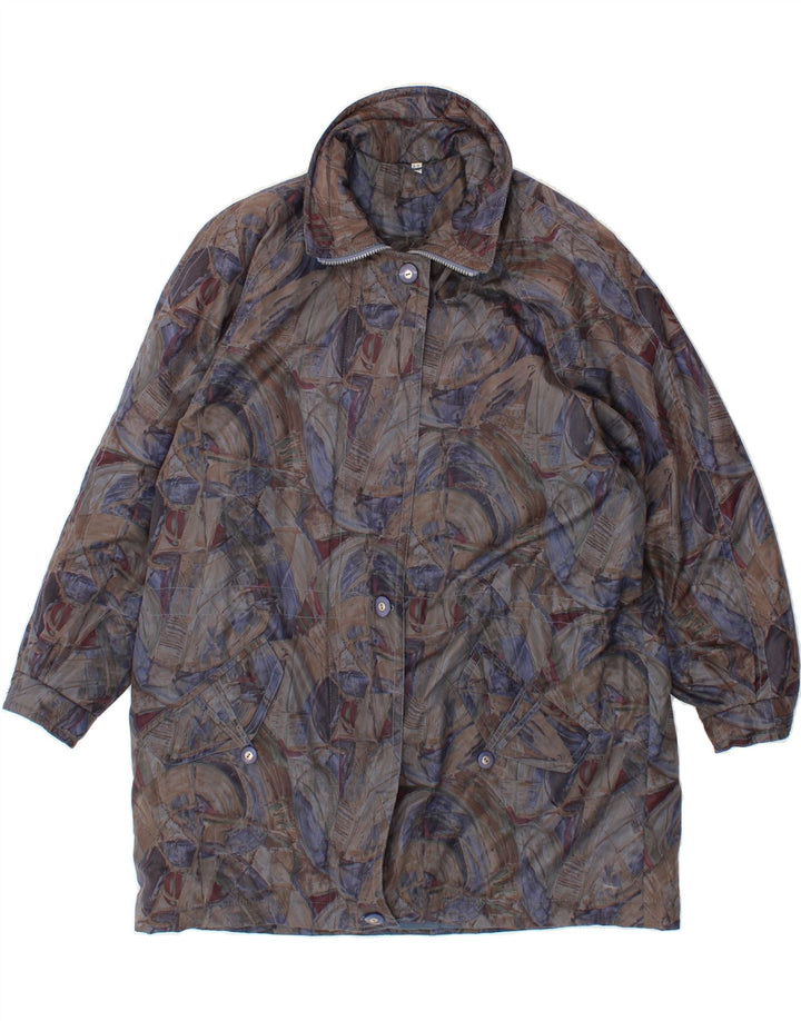 VINTAGE Womens Abstract Pattern Overcoat UK 20 2XL Multicoloured Vintage Vintage and Second-Hand Vintage from Messina Hembry 