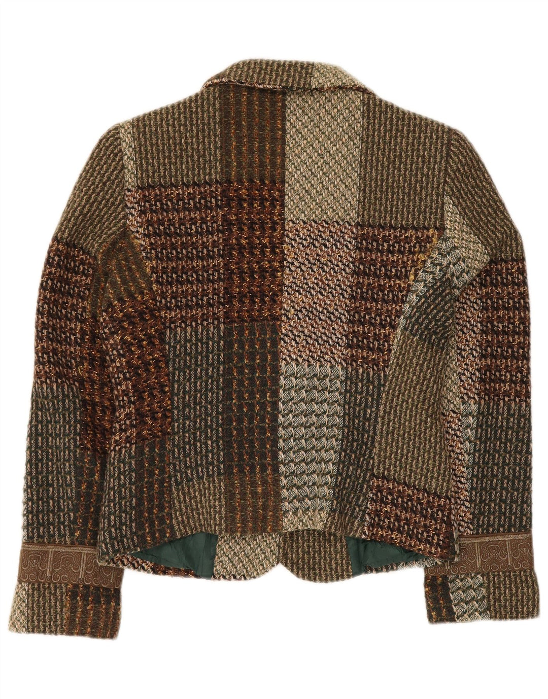 HALFON Damen-Blazer mit 2 Knöpfen, IT 46, groß, mehrfarbig, Patchwork