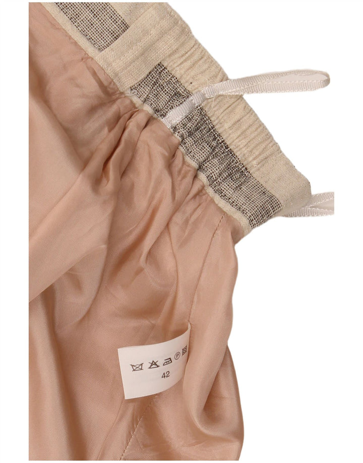 Peter Hahn Damen A-Linienrock IT 42 Medium W30 Beige gestreift Baumwolle