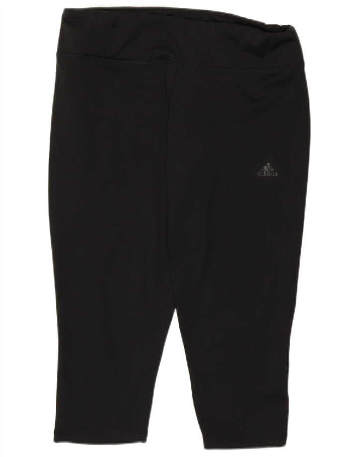 Adidas Damen Climalite Capri Leggings UK 16/18 Large Schwarz Polyester