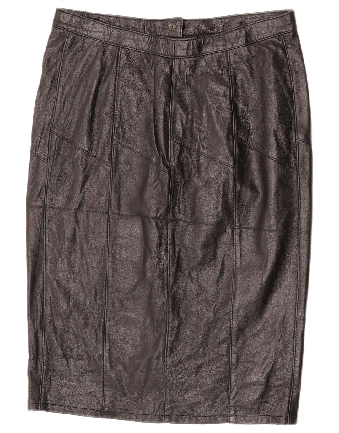 VINTAGE Damen Lederrock W30 Mittelschwarz
