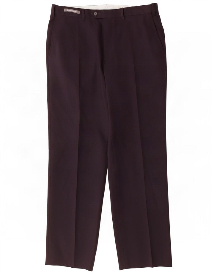 Gerade Herren-Anzughose von Marks & Spencer, W34, L31, marineblaues Polyester