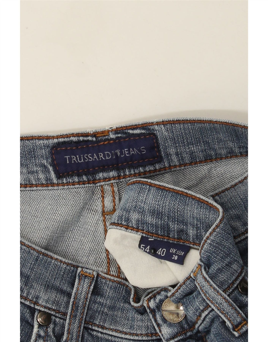 Trussardi Herren Straight Jeans W38 L30 Blau