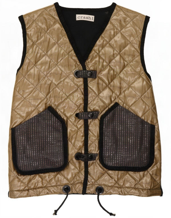 Crash Damen Steppjacke UK 14 Large Gold Colourblock