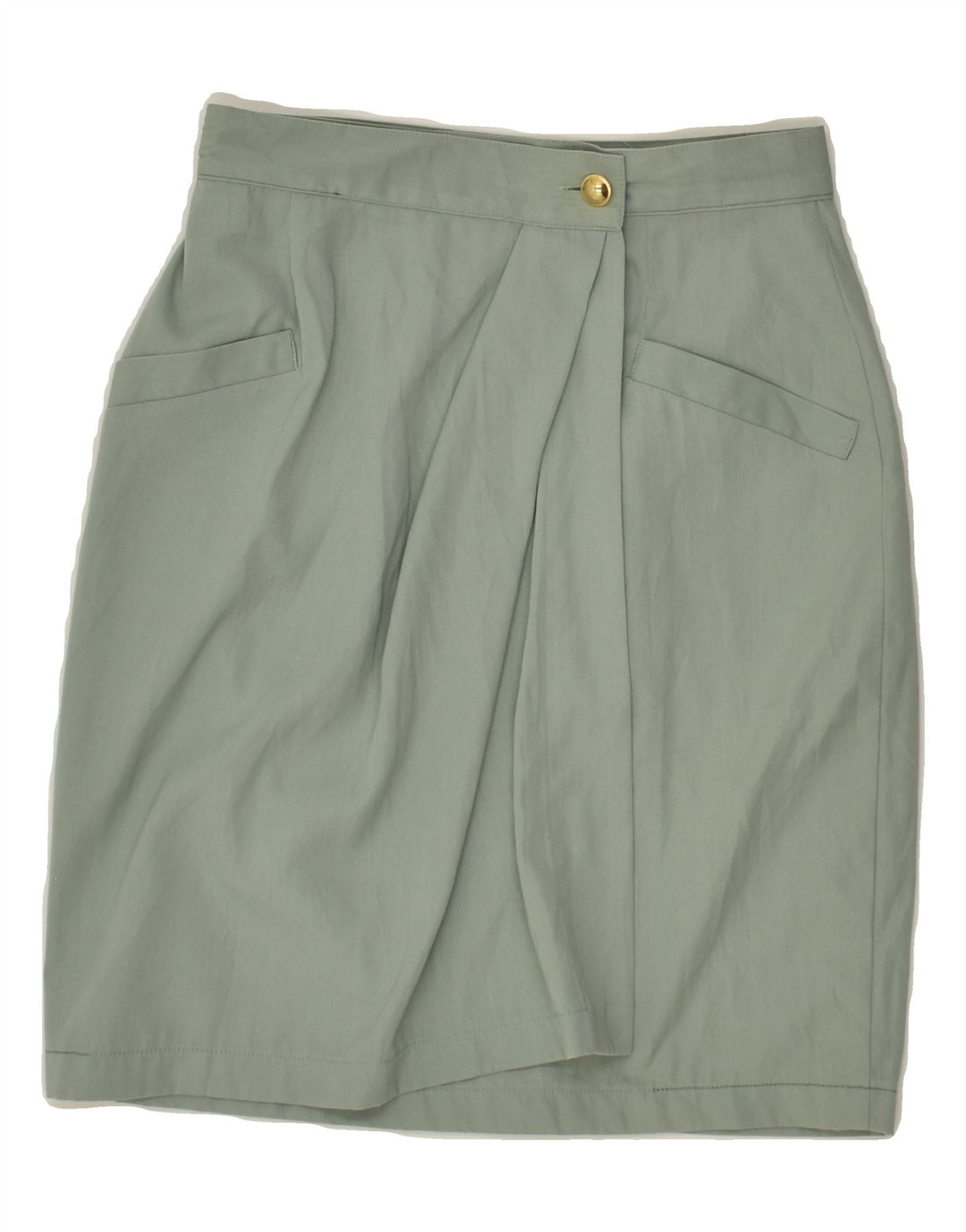 BENETTON Womens High Waist Wrap Skirt IT 40 Small W24 Grey Polyester | Vintage Benetton | Thrift | Second-Hand Benetton | Used Clothing | Messina Hembry 