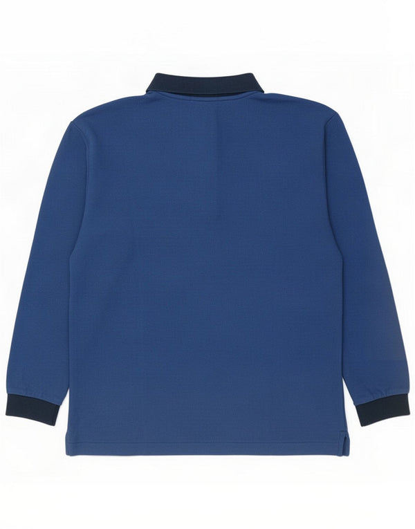 Fila Herren Langarm-Poloshirt IT 48 mittelblaue Baumwolle