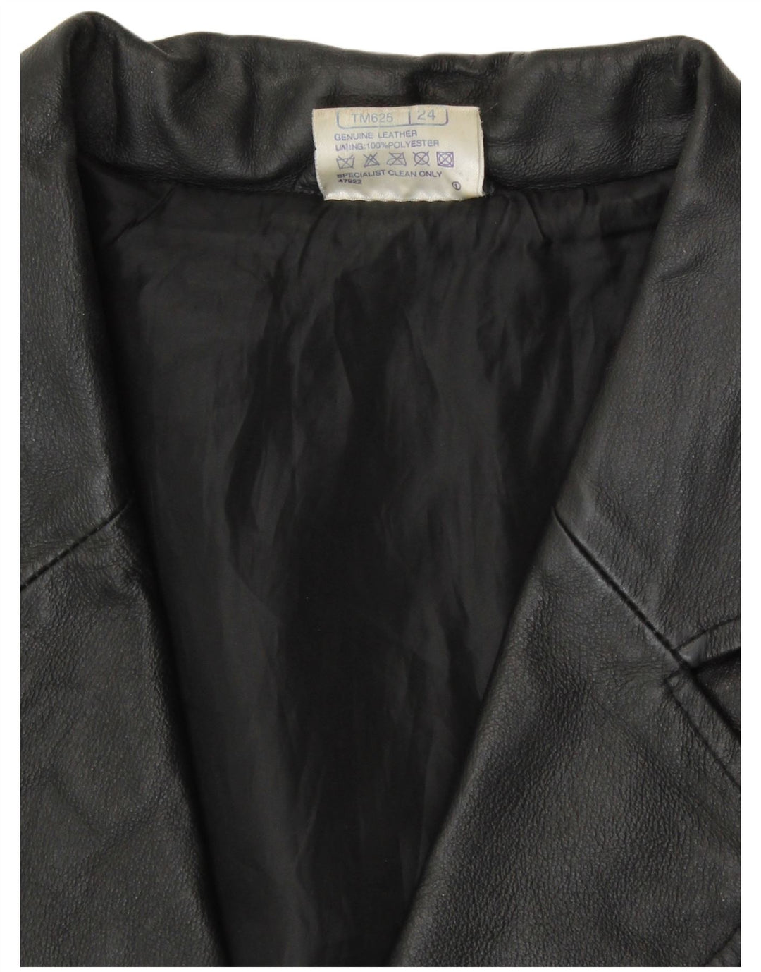 Agenda Damen 3-Knopf-Lederblazerjacke UK 24 4XL Schwarzes Leder