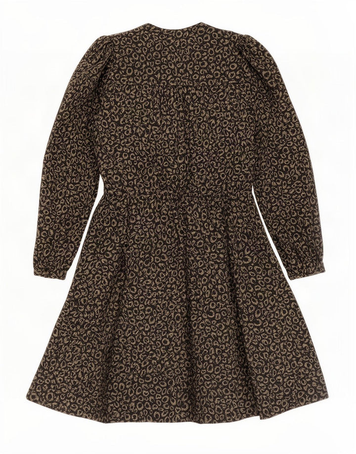 Massimo Dutti Damen 1-Knopf-Blazerjacke EU 34 2XS Schwarzer Animal-Print