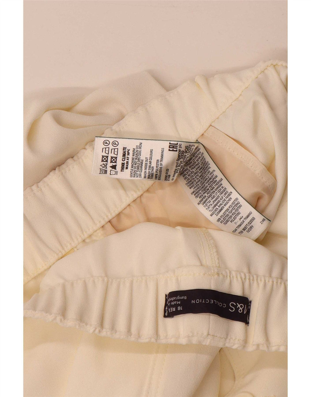 Marks & Spencer Damen Chinoshorts UK 18 XL W38 Off White Polyester
