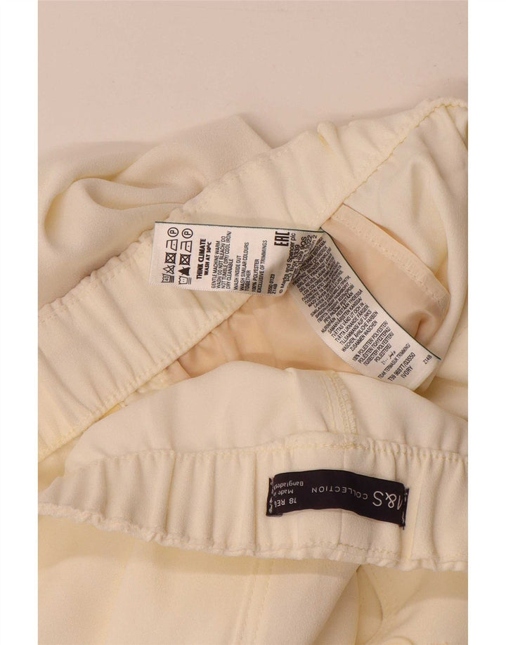 Marks & Spencer Damen Chinoshorts UK 18 XL W38 Off White Polyester