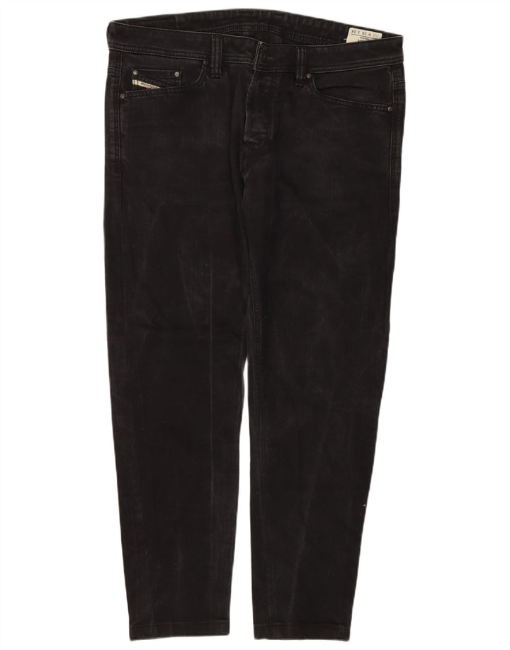 Diesel Herren Viker Slim Jeans W36 L29 Schwarze Baumwolle