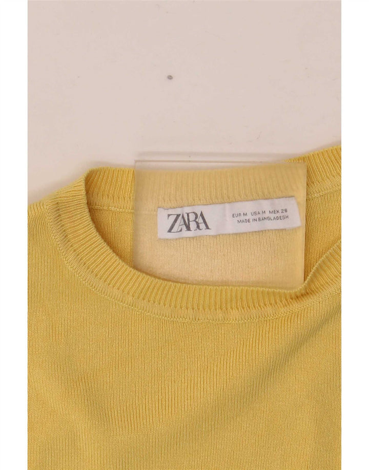 Zara Damen Crop Vest Top UK 14 Mittelgelb