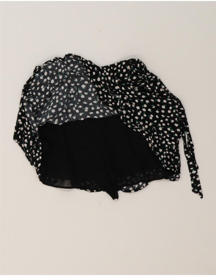 ZARA Womens Skort UK 10 Small Black Floral Vintage Zara and Second-Hand Zara from Messina Hembry 