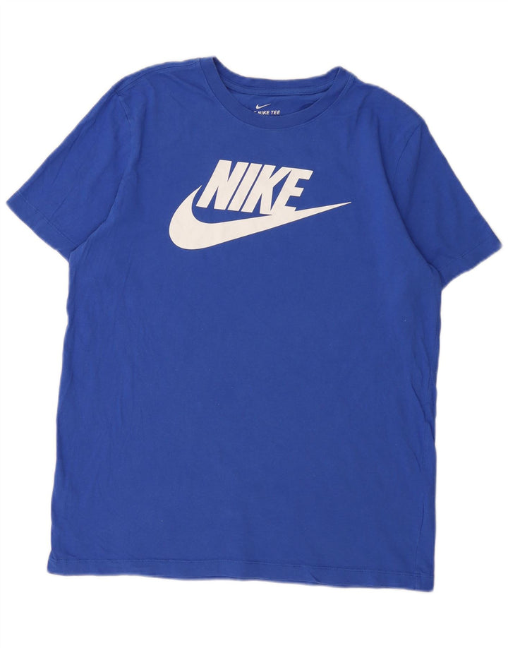 Nike Herren-T-Shirt mit Grafik, Größe L, aus blauer Baumwolle