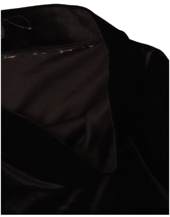 Marks & Spencer Damen-Samt-A-Linien-Rock UK 12 Medium W30 Schwarz