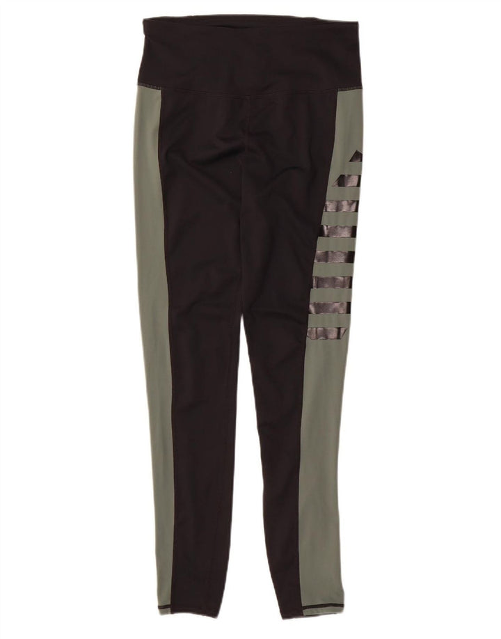 SUPERDRY Womens Leggings UK 12 Medium  Black Colourblock Polyester