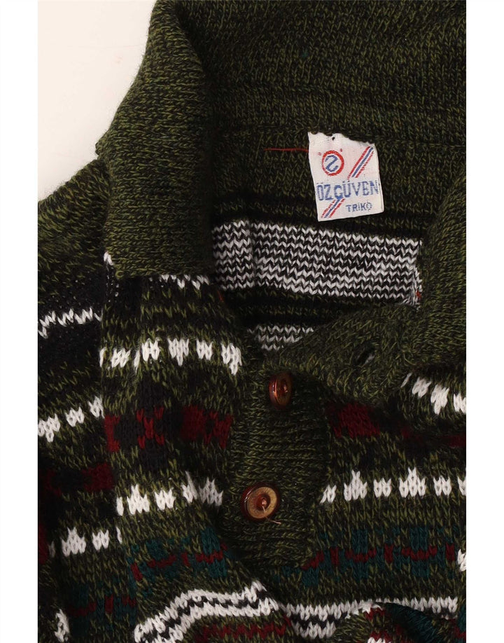 Vintage Herren Rollkragenpullover Pullover Medium Mehrfarbig Geometrisch