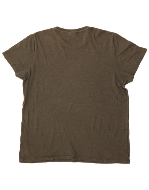 Superdry Herren Grafik T-Shirt Top 3XL Khaki Baumwolle
