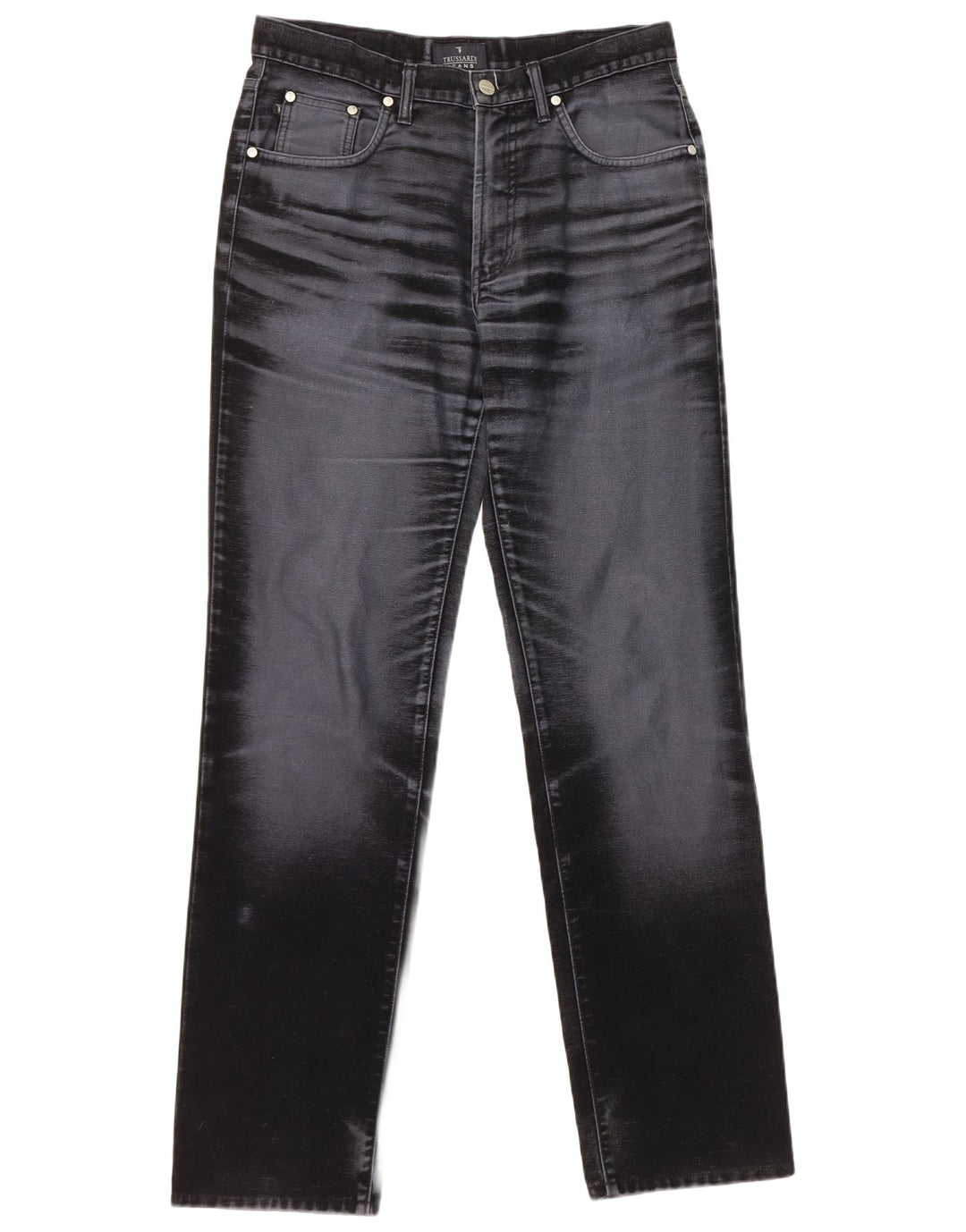 Trussardi Herren Straight Jeans W30 L32 Marineblaue Baumwolle