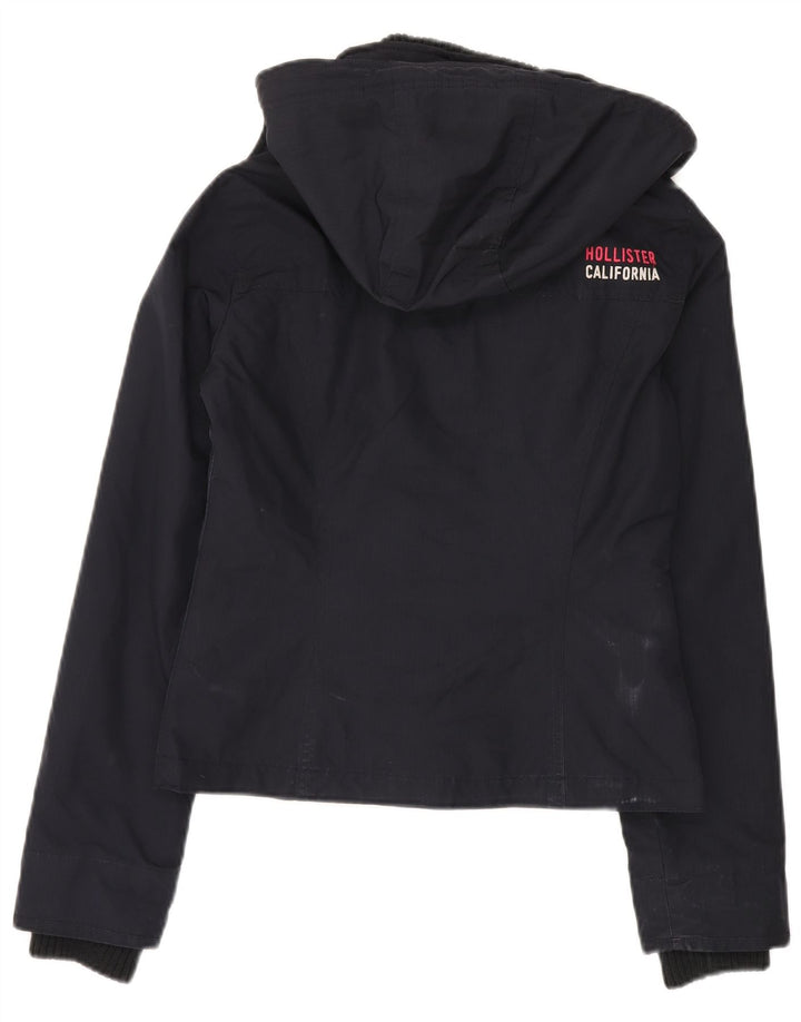 Hollister Damen-Windbreakerjacke mit Kapuze, UK 10, Größe S, Marineblau, Polyester