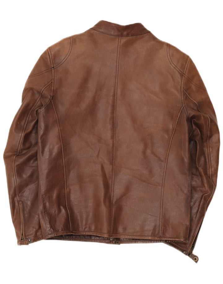 Zara Herren Lederjacke UK 40 Large Braun