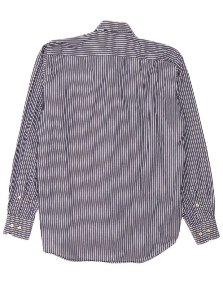 Etro Herrenhemd Größe 41 Große marineblaue Nadelstreifen-Baumwolle