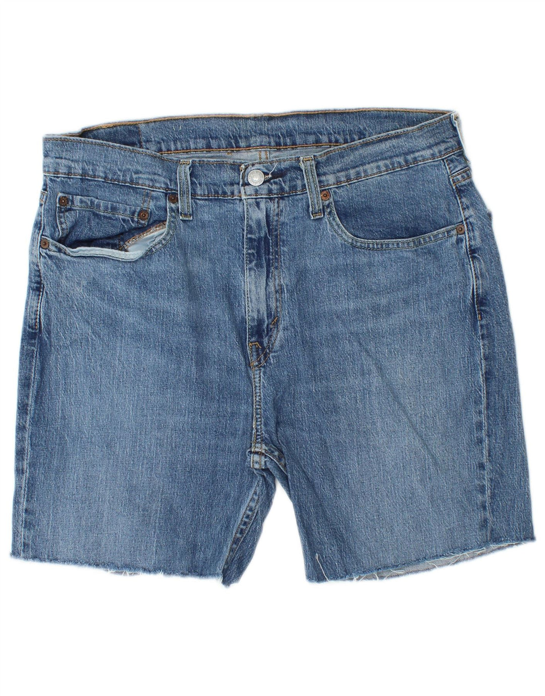 LEVI'S Herren 527 Denim Shorts W34 Große blaue Baumwolle