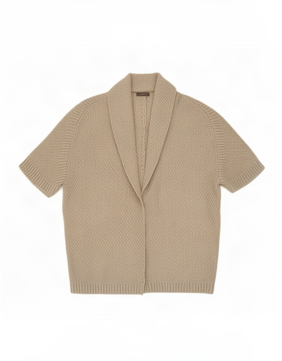 Zara Damen-Strickjacke, übergroß, kurzärmelig, offen, Gr. 14, Mittelbeige