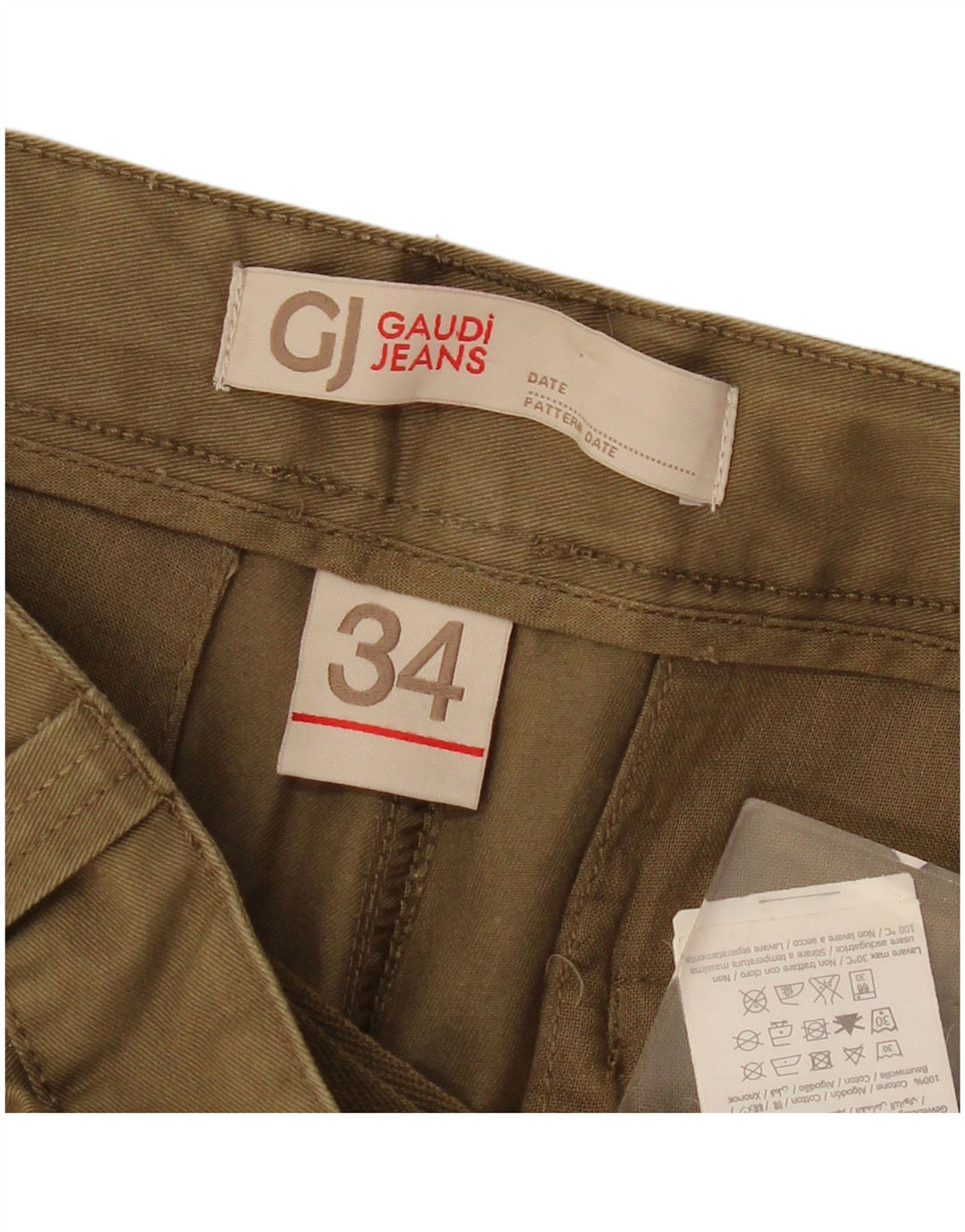 Gaudi Herren-Cargo-Shorts W34, große Khaki-Baumwolle