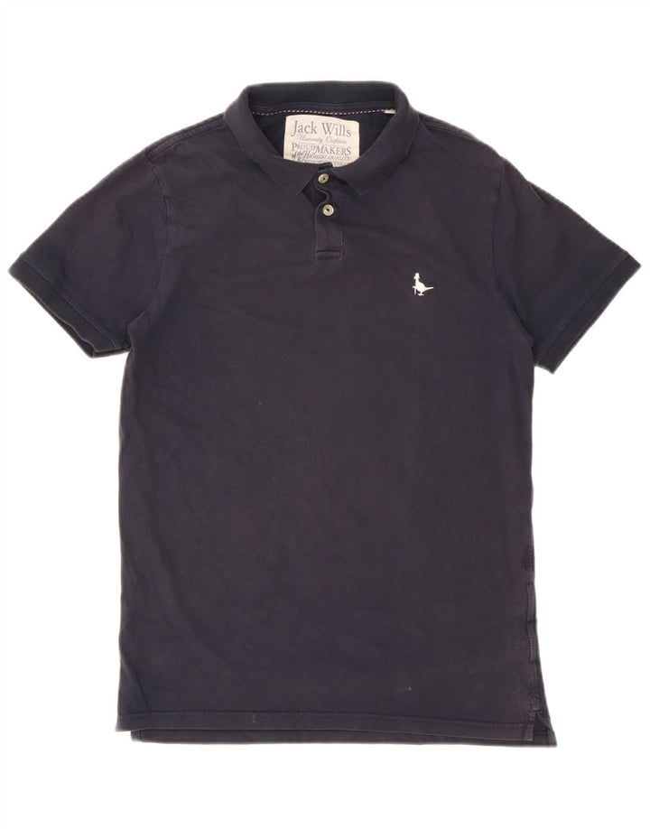 Jack Wills Herren-Poloshirt, Größe S, marineblaue Baumwolle