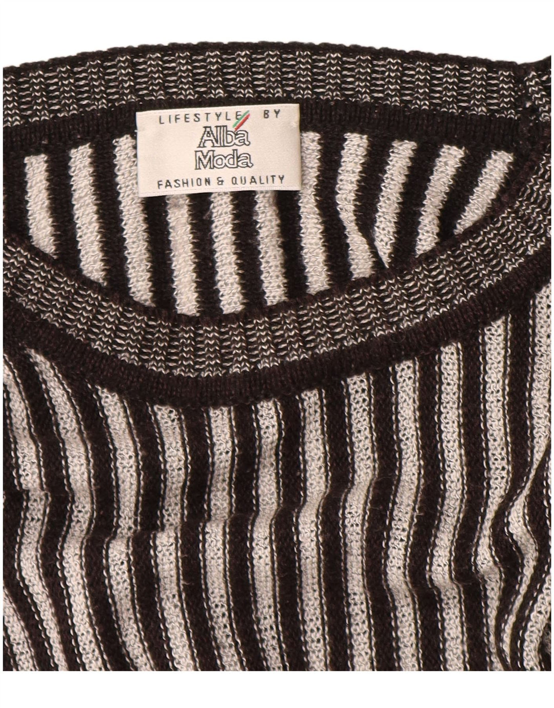 Alba Moda Herren-Pullover mit U-Boot-Ausschnitt, XL, braun gestreift