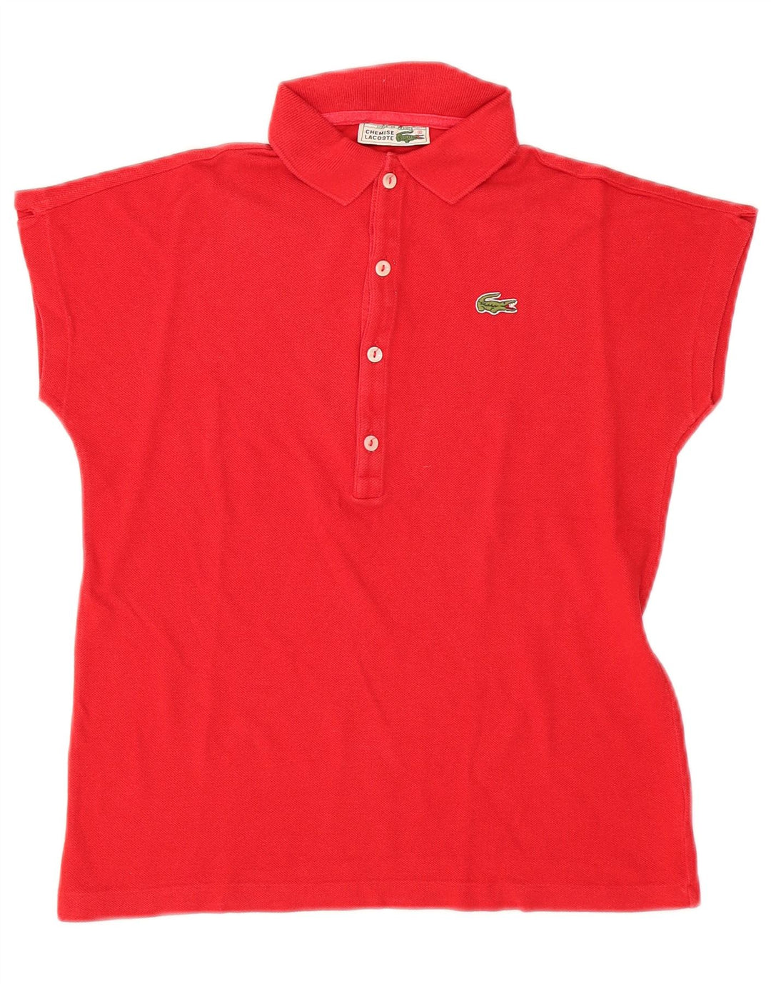 LACOSTE Damen Poloshirt Größe 38 Mittelrote Baumwolle