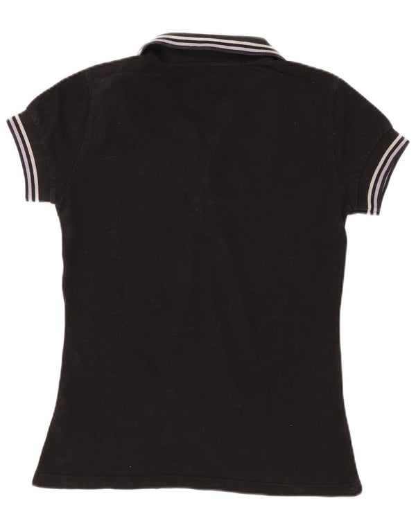 Napapijri Damen-Poloshirt mit Grafik, UK 12, mittelschwarz, Baumwolle