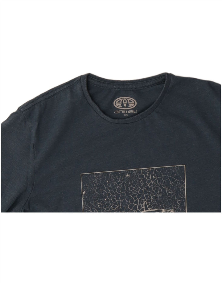 ANIMAL Herren Grafik T-Shirt Top XS Blau Baumwolle