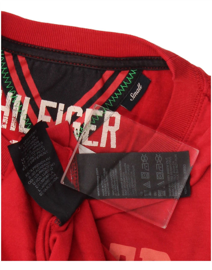 Tommy Hilfiger Herren-Oberteil mit Grafik, langärmlig, klein, rot, Baumwolle