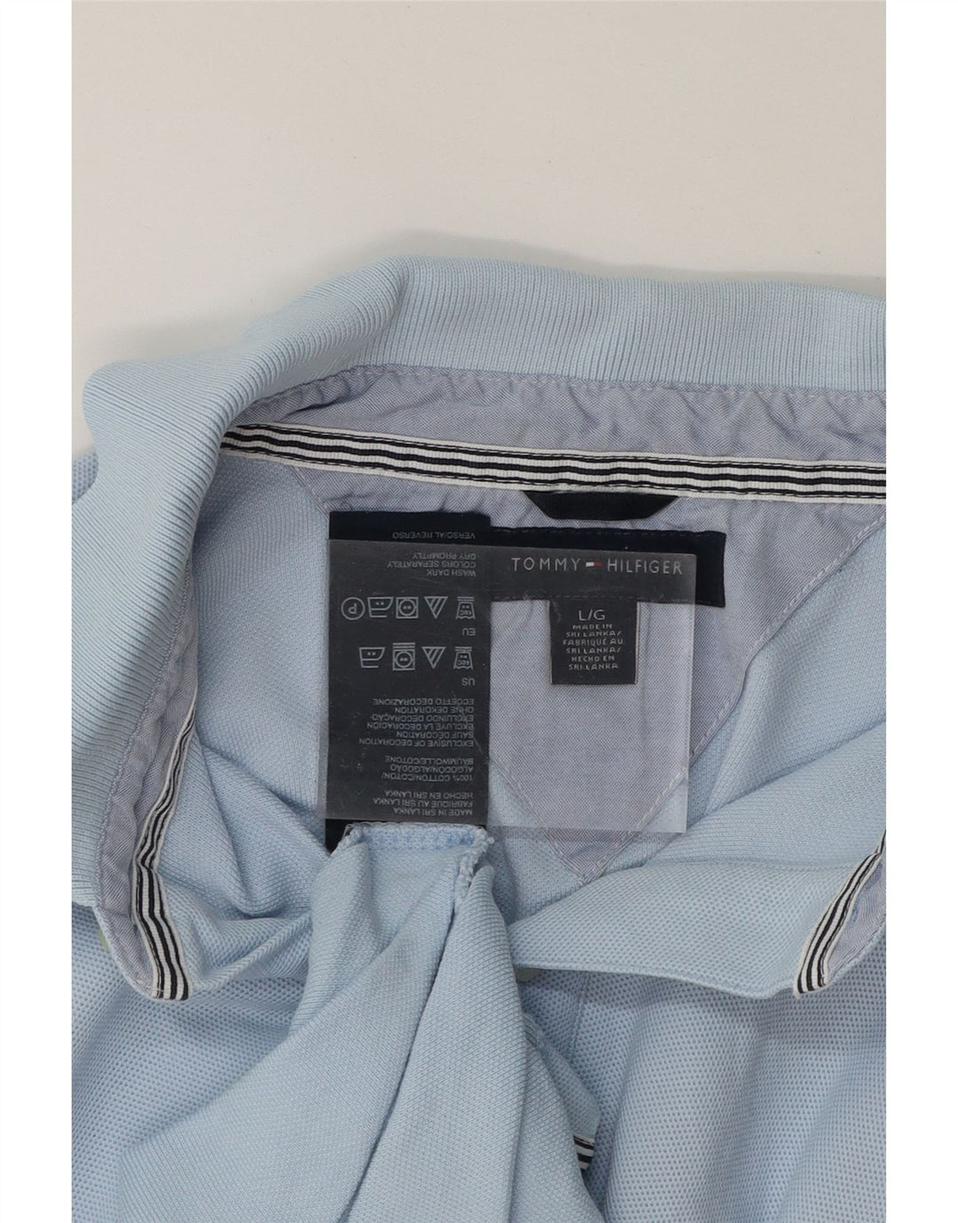 TOMMY HILFIGER Mens Polo Shirt Large Blue Cotton Vintage Tommy Hilfiger and Second-Hand Tommy Hilfiger from Messina Hembry 