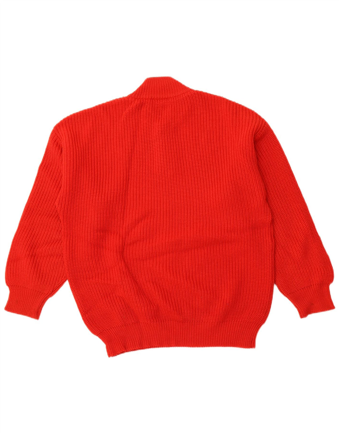 PANCARI Herren-Pullover mit Knopfkragen, Größe 48, mittelrote Schurwolle