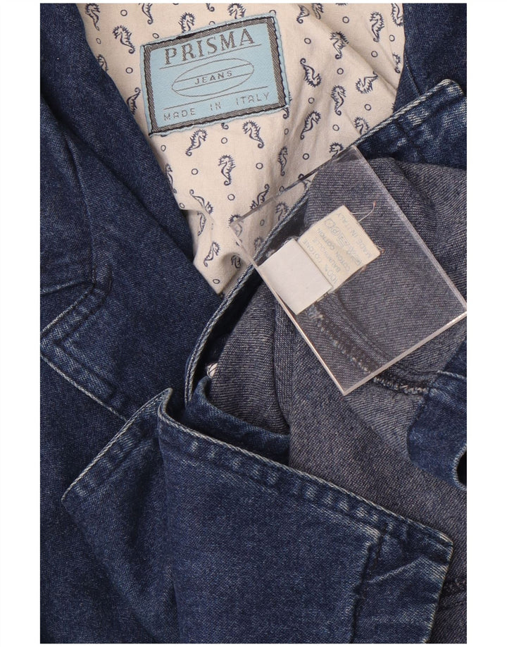 Prisma Damen-Jeansblazer mit 1 Knopf, Größe UK 12, mittelmarineblau, Baumwolle