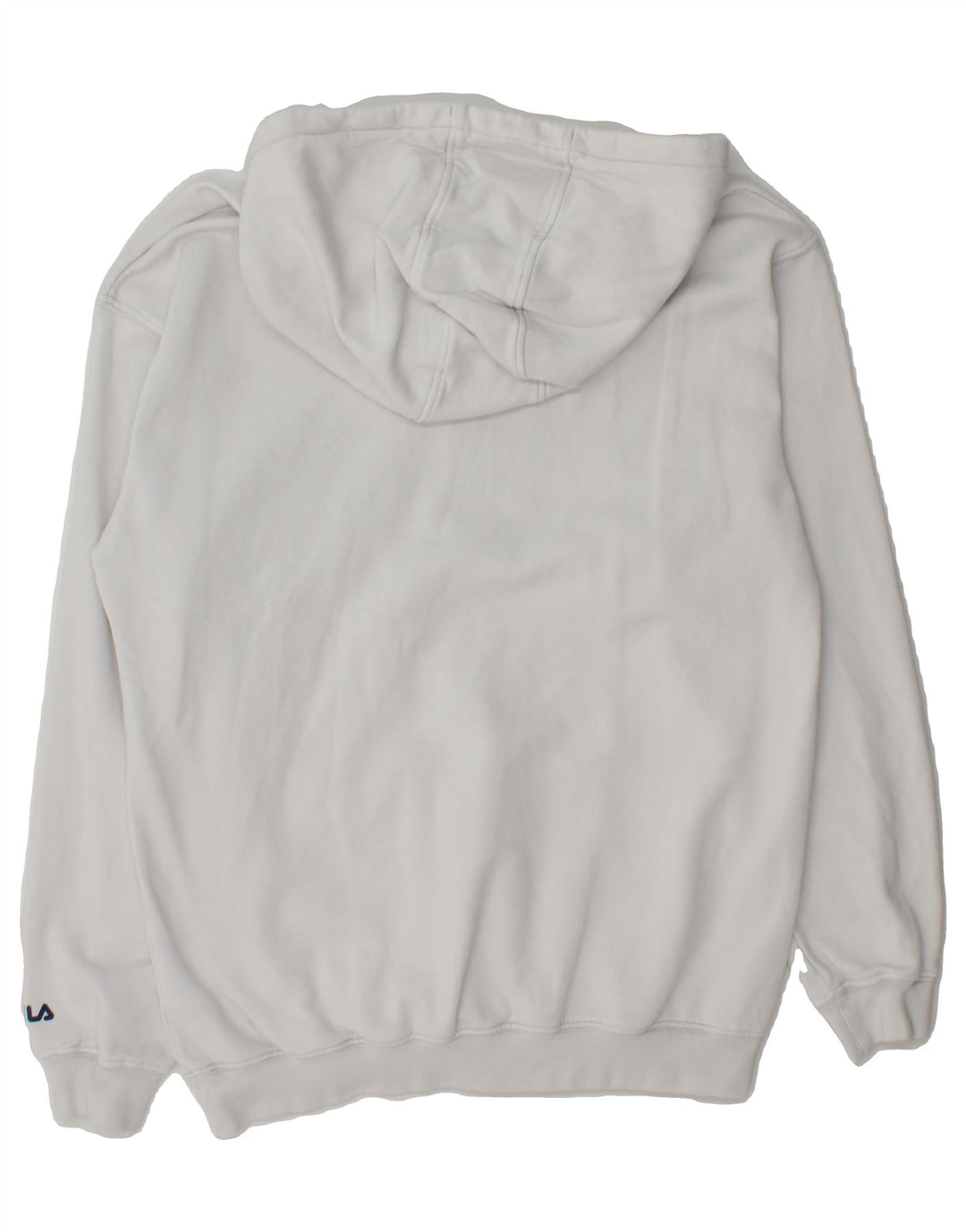 FILA Mens Graphic Hoodie Jumper Small White Cotton Vintage Fila and Second-Hand Fila from Messina Hembry 