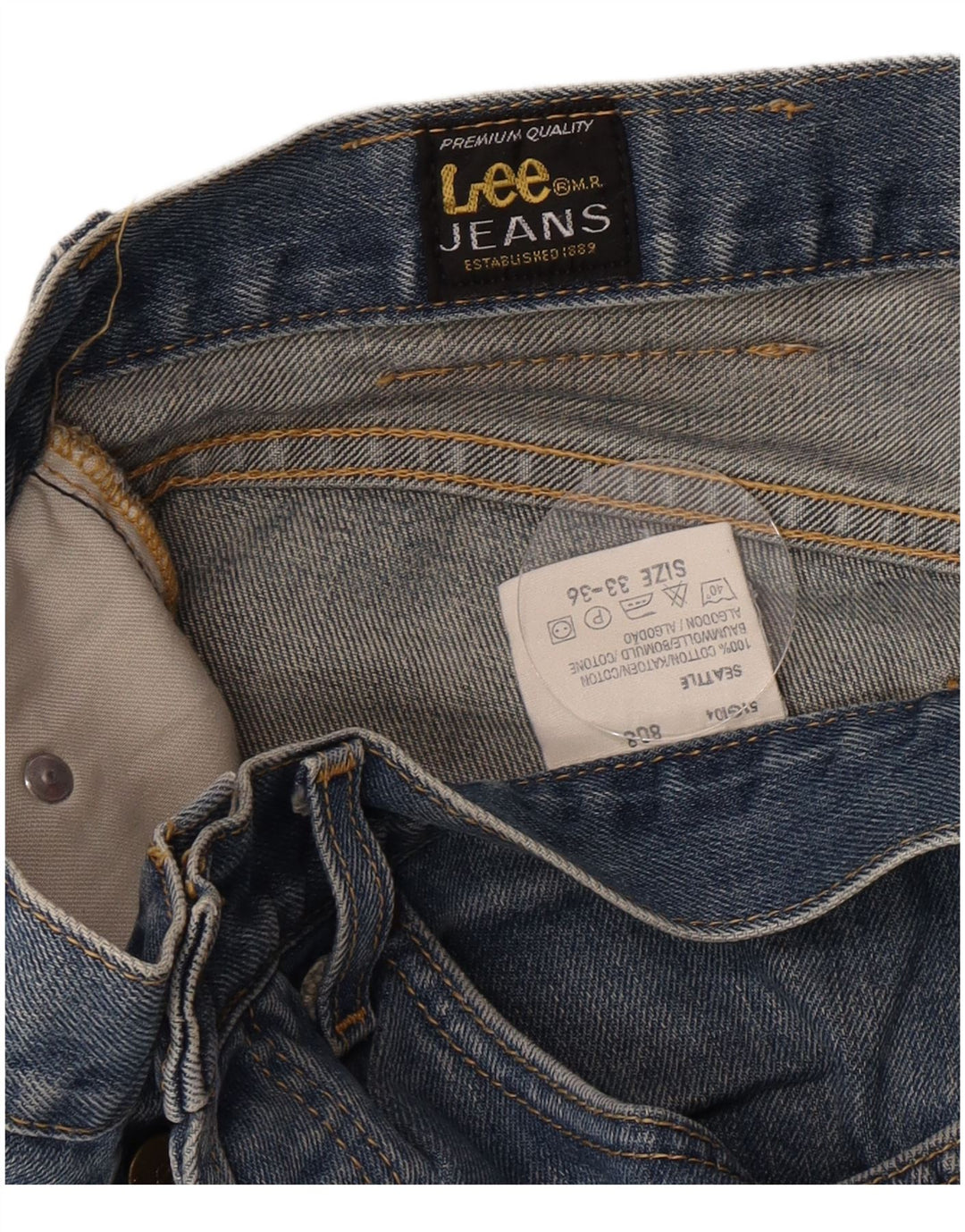 Lee Herren Straight Jeans W33 L31 Blaue Baumwolle