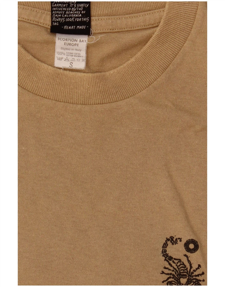 SCORPION Herren-T-Shirt mit Grafik, Größe S, Beige, Baumwolle