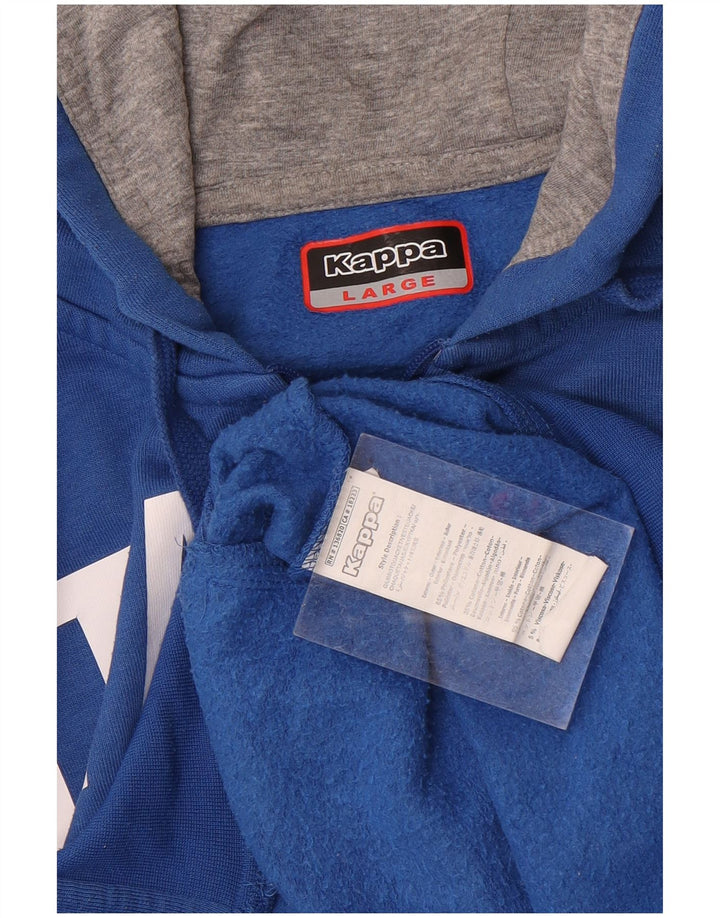 Kappa Herren Italia Graphic Zip Hoodie Pullover Großes blaues Polyester