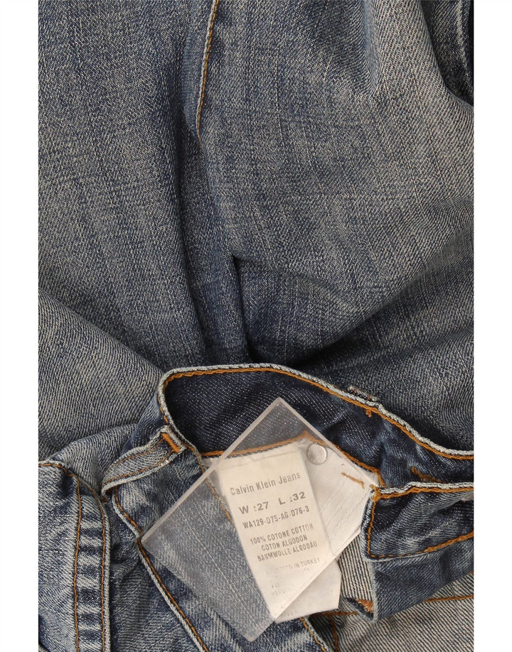 Calvin Klein Damen Bootcut Jeans W27 L27 Blaue Baumwolle