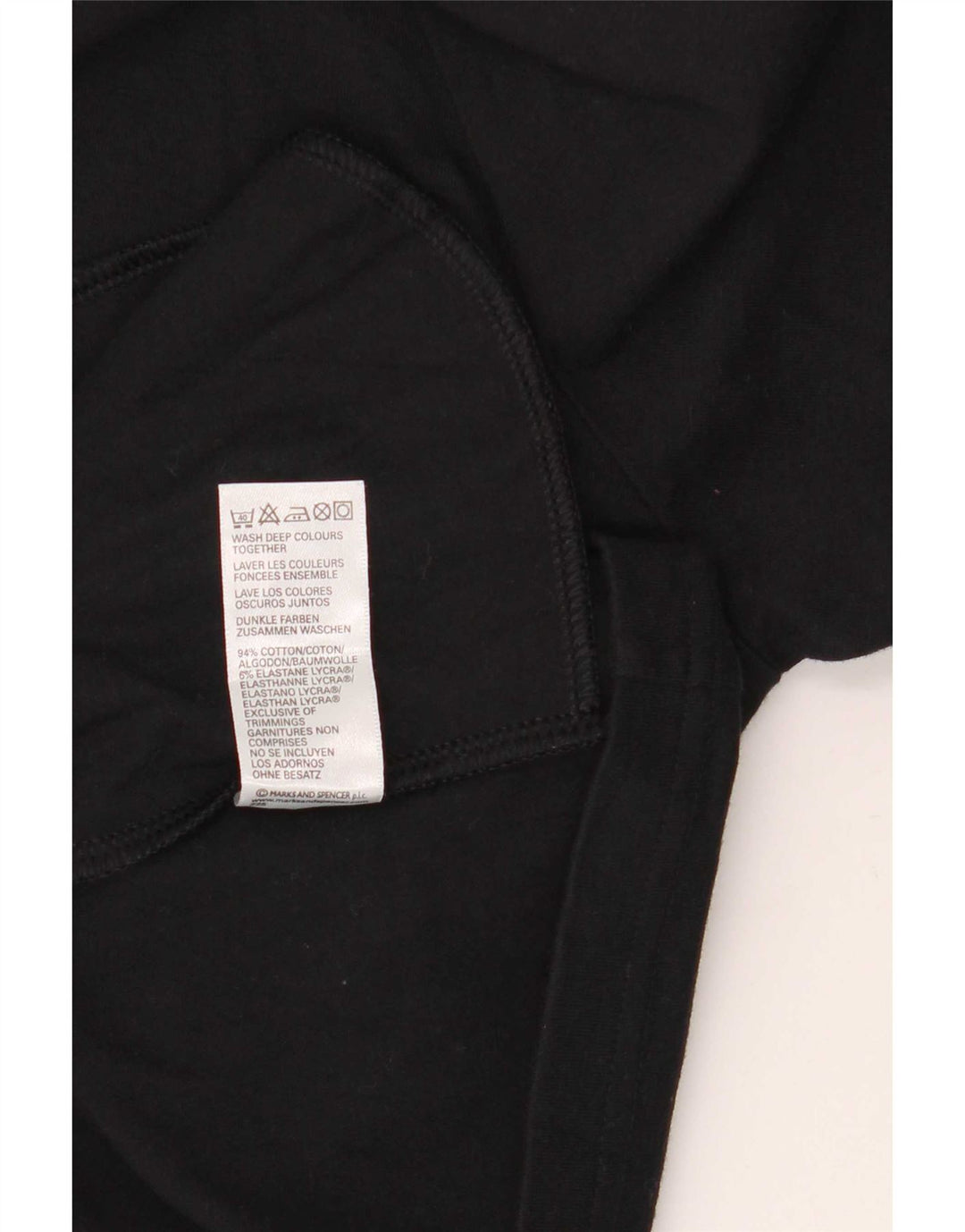 Marks & Spencer Damen-Trainingsanzug, Top-Jacke, UK 16, Größe L, Schwarz, Baumwolle